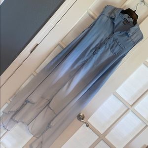 Chambray dress-high/low ombré style